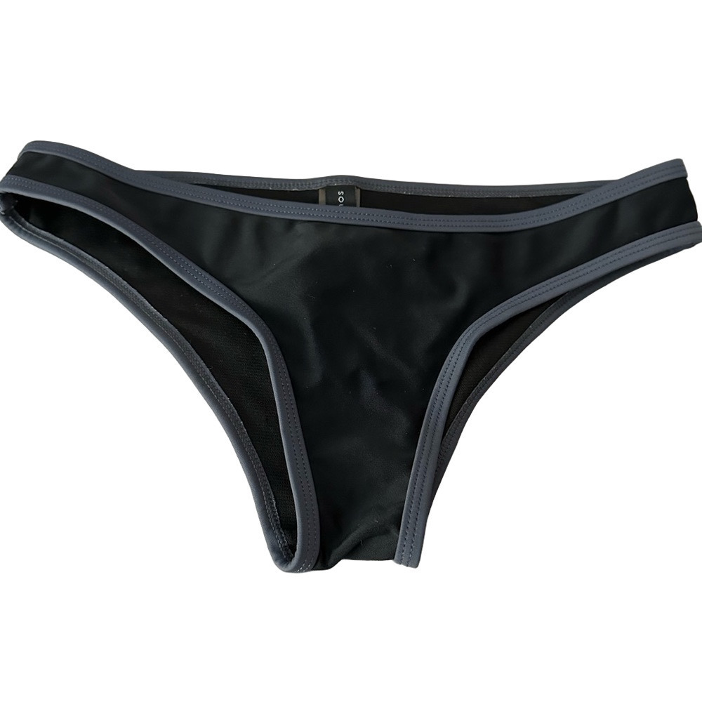 SOUTH BEACH BLACK WITH GRAY OUTLINING BIKINI BOTTOM